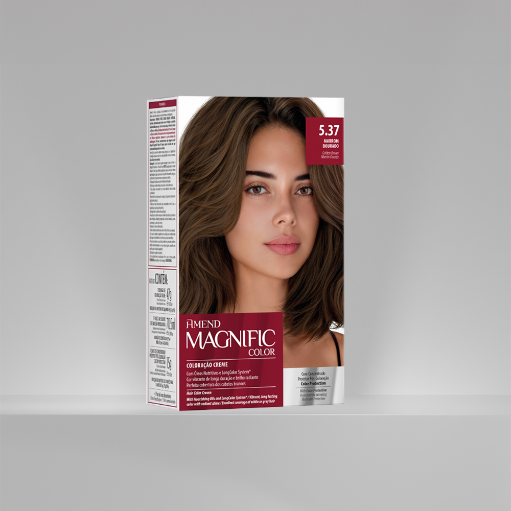 Kit Coloração Amend Magnific Color 5.37 Marrom Dourado image number 1